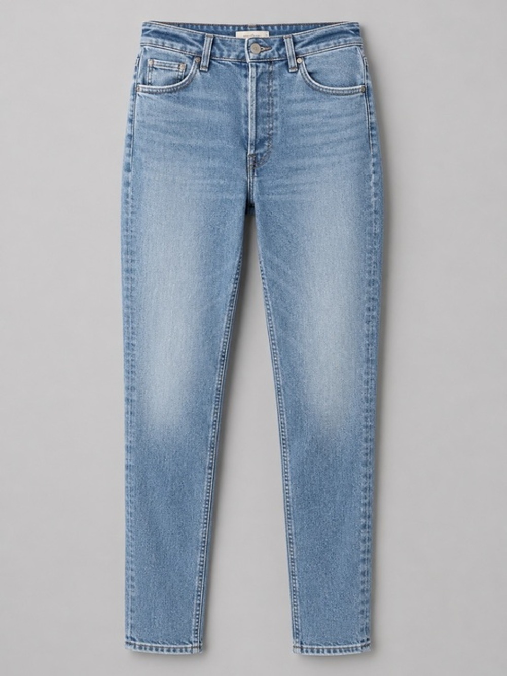 AGOLDE High Rise Straight Leg Jeans Light Wash Button Fly Premium Denim